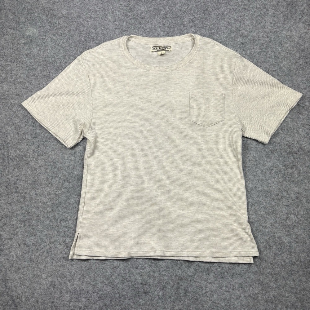 Chor Clothing Thermal Waffle Knit T Shirt Mens 2XL Beige Cream Short Sleeve